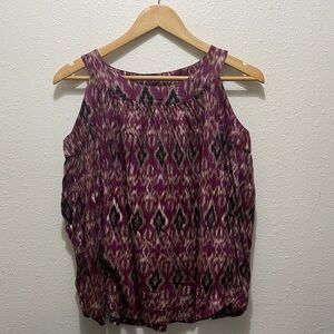 Ralph Lauren Purple Patterned Blouse, Size PM